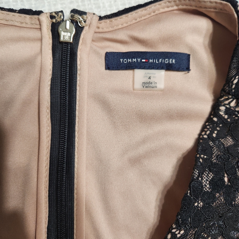 Tommy Hilfiger Women's Floral Black Lace Dress Size 4 - Picture 8 of 9